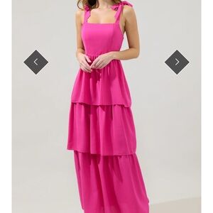 Sugarlips Pink Tiered Maxi Dress